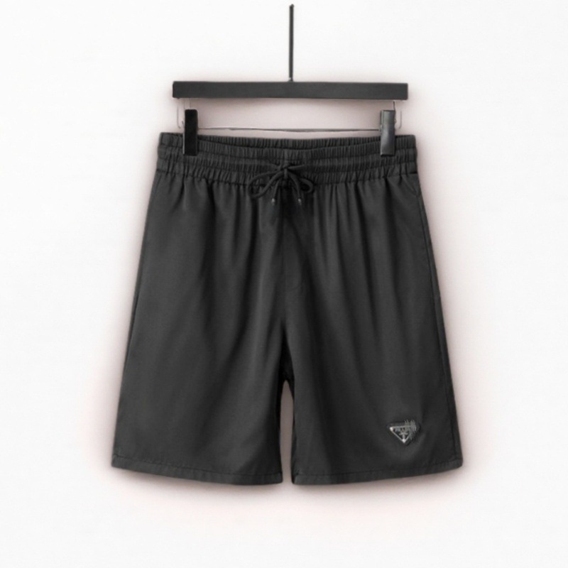 Cross-Border Trendy Brand Metal Triangle Logo Summer Men's Simple Ice Silk Quick-Drying Shorts Casual Sports Pants