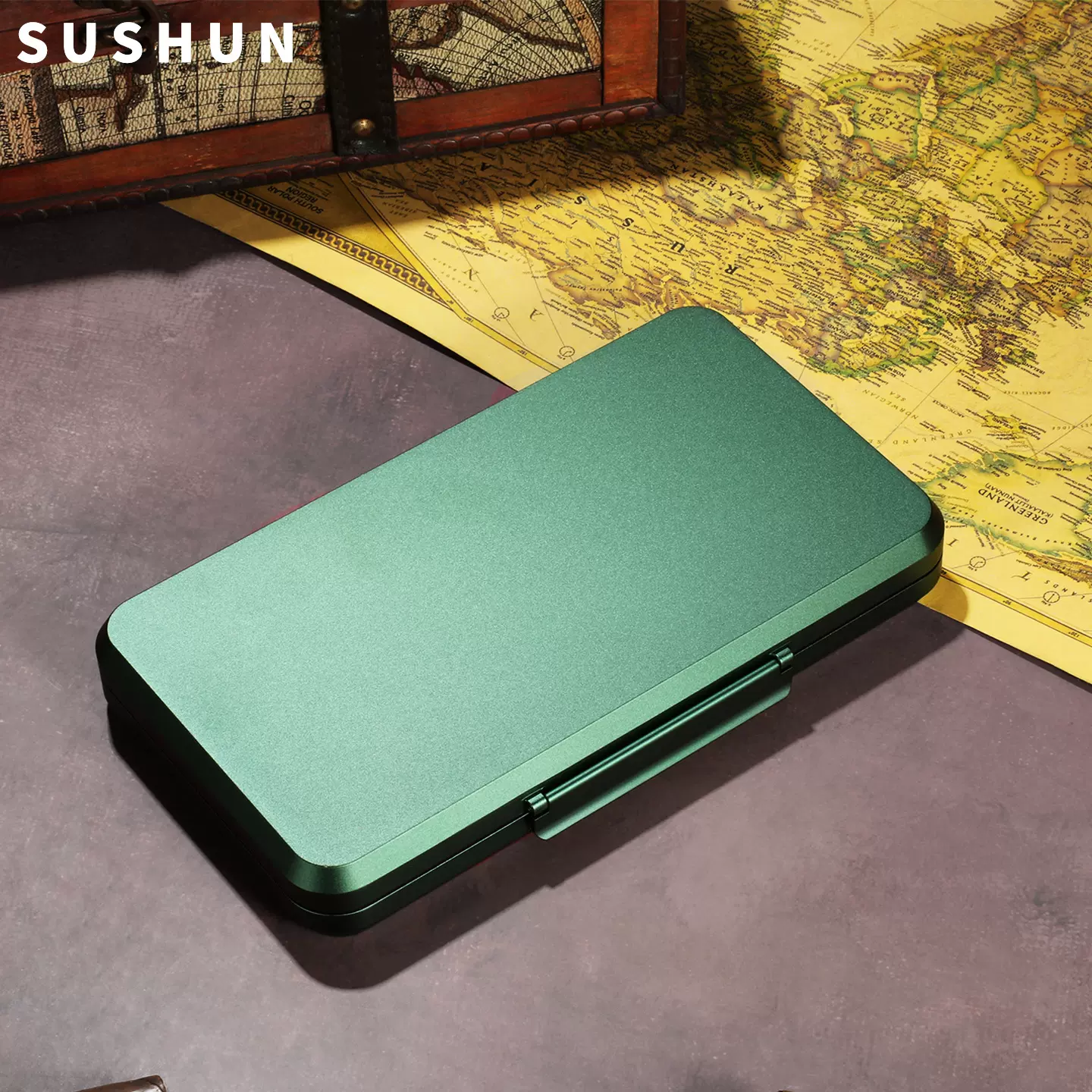 SUSHUN便携雪茄盒3CM轻薄雪茄保湿盒铝合金携带保湿密封轻薄便携