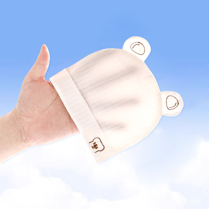 Sombreros para bebés de verano delgados sombreros de doble capa recién nacidos 0 - marzo bebés algodón transpirable sin hueso sombrero de puerta de protección de halogen