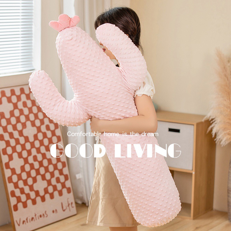 Cactus Long Pillow Girls' Side Sleeping Clip Leg Pillow Holding Sleeping Waist Pillow Bed Bedroom Cushion for Pregnant Women