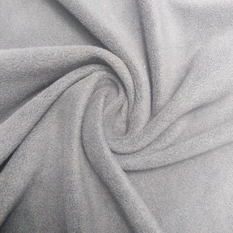 氨纶摇粒绒单摇单刷单面摇粒绒弹力摇粒绒230克黑色