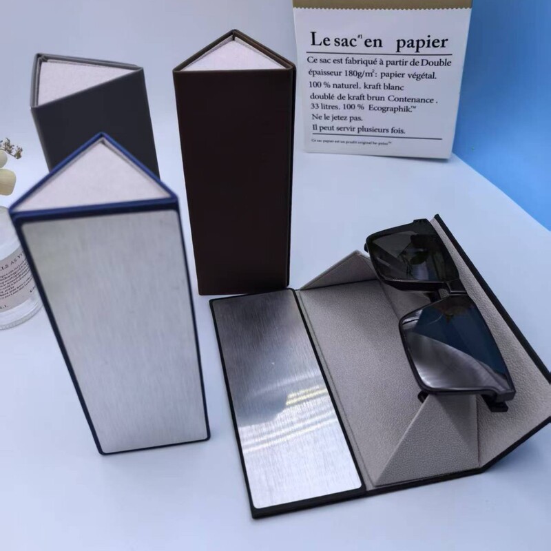 Manufacturer Wholesale Folding Glasses Case Aluminum Sheet Square Folding Myopia Glasses Case Handmade Sunglasses Case