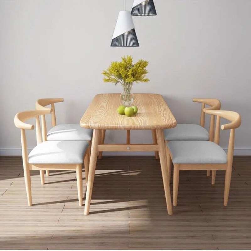 Combinación de mesa y silla de comedor, apartamento pequeño simple, comedor, mesa de comedor rectangular doméstica económica, fábrica de fuente de una pieza al por mayor