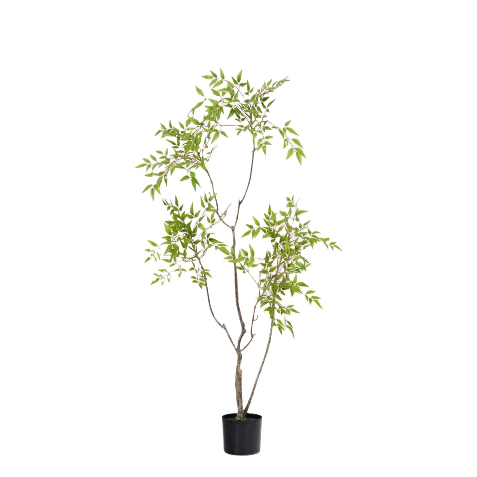 Simulación de plantas verdes, lujo ligero de alta gama, plantas en macetas de bambú Nantian, grandes decoraciones de decoración de piso para interiores, plantas biónicas