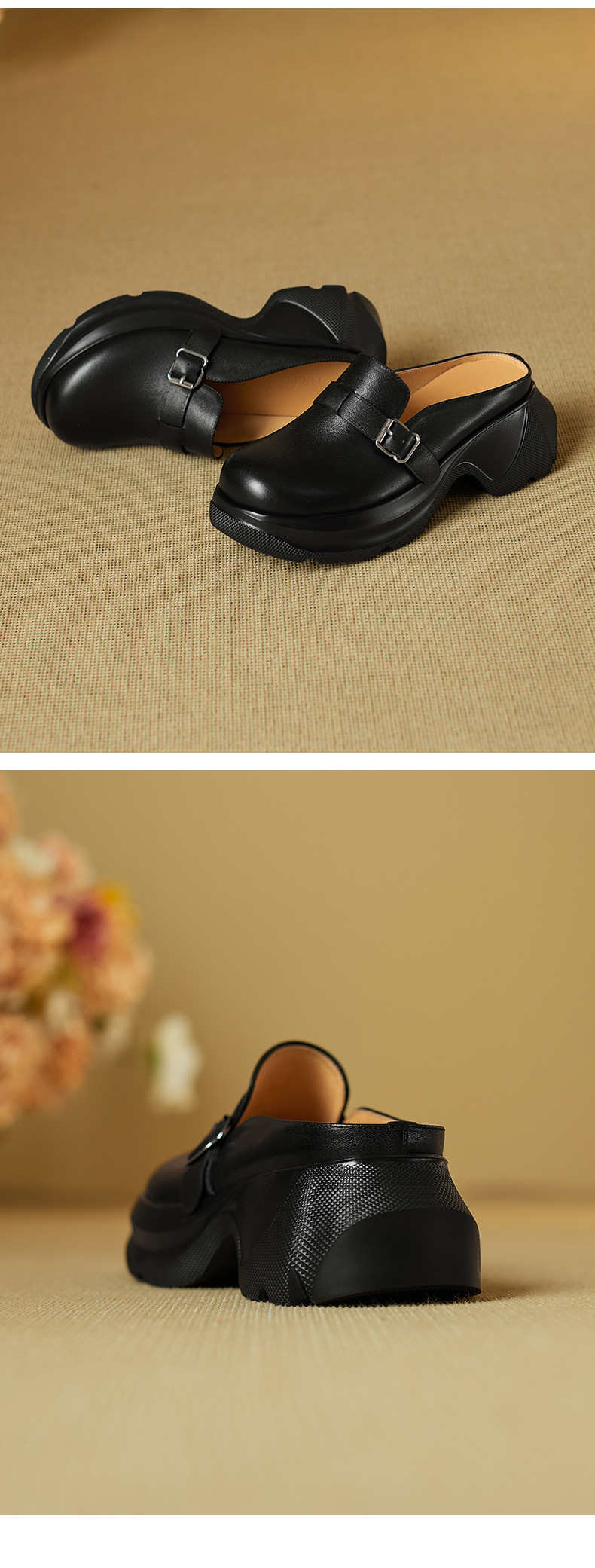 Dép sandal nữ mũi nhọn da bò thật đế dày gót cao 7 cm — đen chi tiết 12