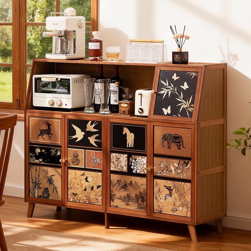 Home Kitchen Sideboard Cabinet Side Cabinet Tea Cabinet Living Room Wall Storage Cabinet Multi-Functional Tea Side Cabinet Cupboard