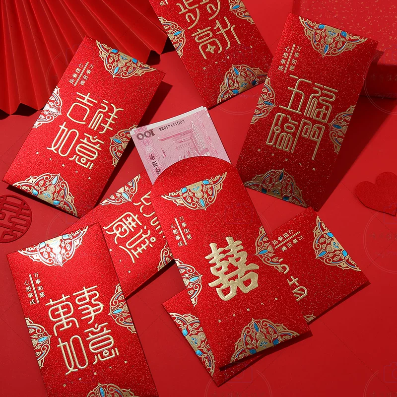 Китайский стиль красный конверт, стиль Douyin, красный конверт года Змеи, spot, новый год, национальный тренд, красный конверт, свадебный креативный штамп, деньги на Новый год, оптовая продажа