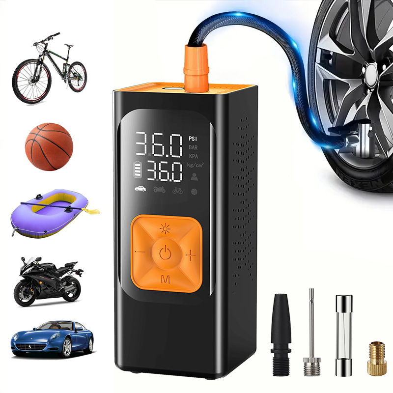 Bomba de aire montada en automóviles una batería de gran capacidad portátil de pantalla digital inalámbrica bomba de aire para automóviles al aire libre image 1