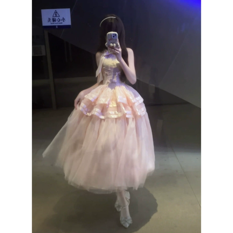 Летнее платье 2025 Ballet Waltz, новое японское платье в стиле Лолиты, тяжелое сказочное нежное платье принцессы для похудения талии