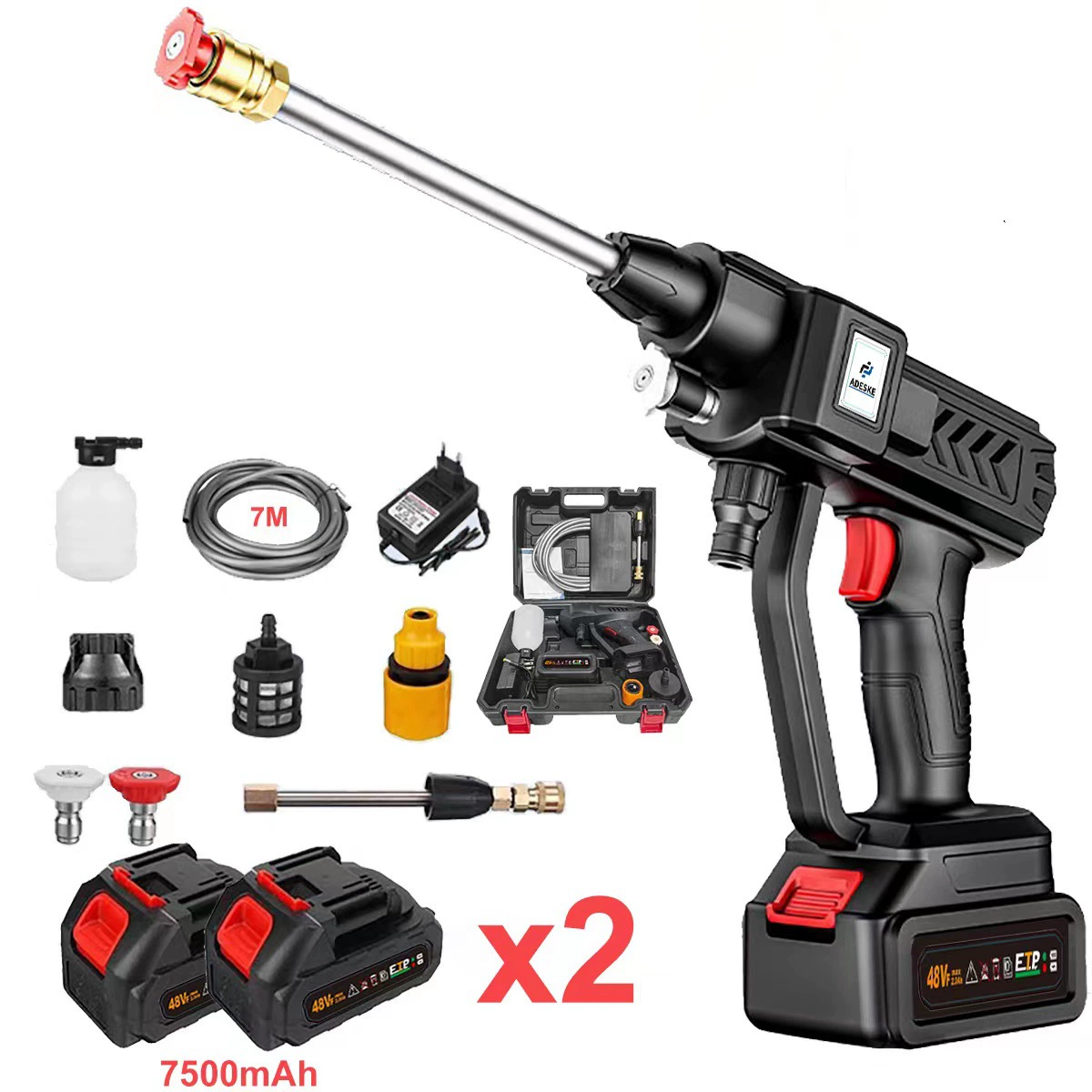 Северная Америка, Мексика, за границей, автомойка высокого давления, беспроводная литиевая батарея, автомойка, бытовой портативный водяной пистолет высокого давления, зарядка