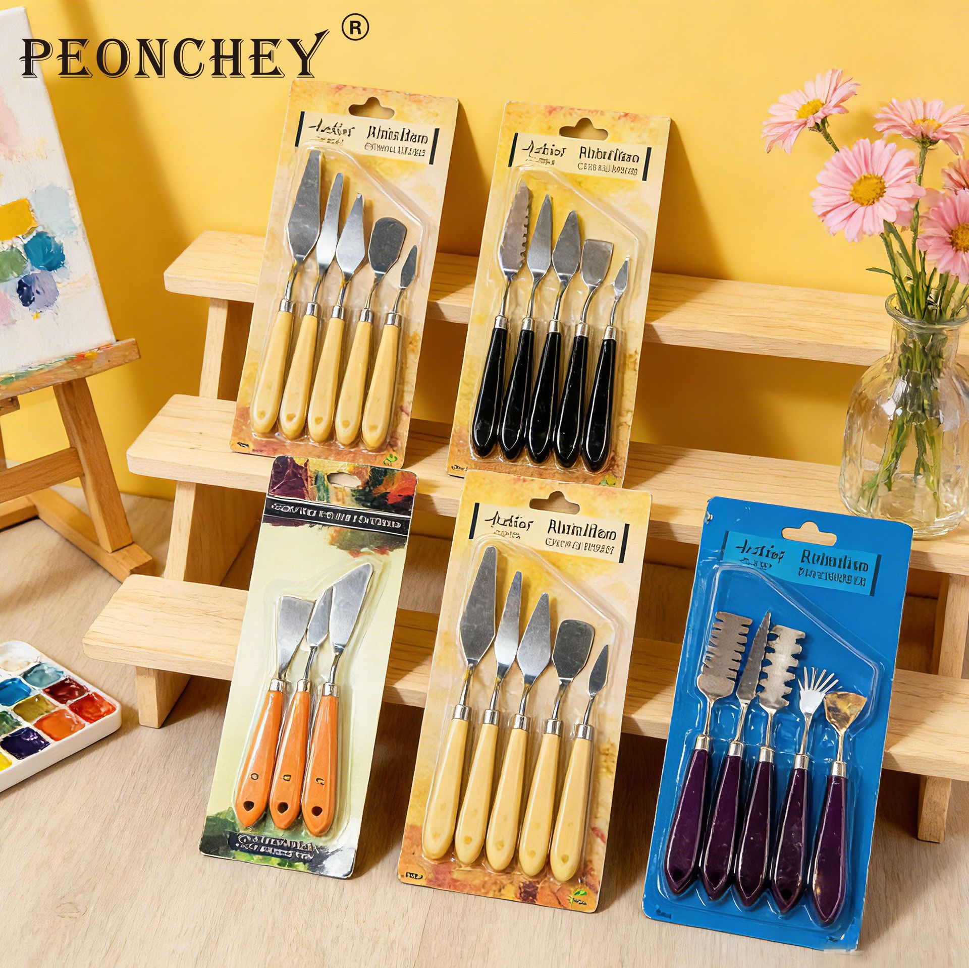 Raspador 5 piezas traje pintura paleta cuchillo gouache pintura al óleo cuchillo multiusos acrílico cuchillo Acero inoxidable arte raspador