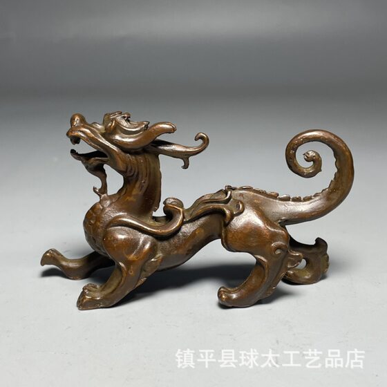 Antique bronze collection solid brave tea pet stationery pen holder pen shelf light luxury ornaments