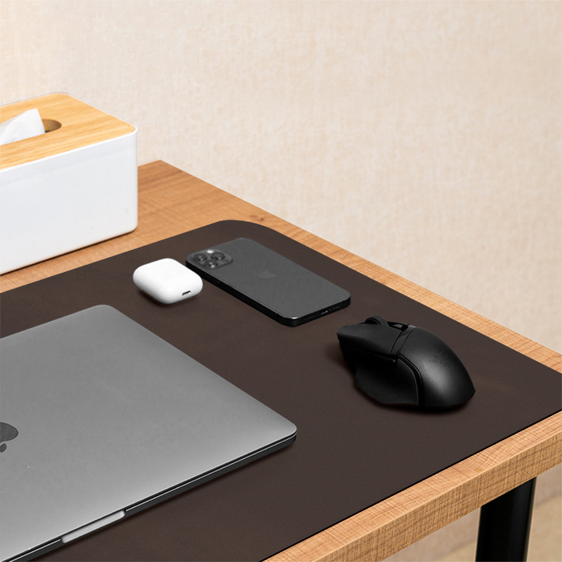 Sous-main en cuir véritable grand antidérapant pour bureau_voghion.com