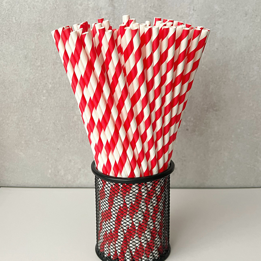 Nuevo producto 25cm alargado mano paja de papel desechable degradable paja de postre pastel fiesta paja decoración