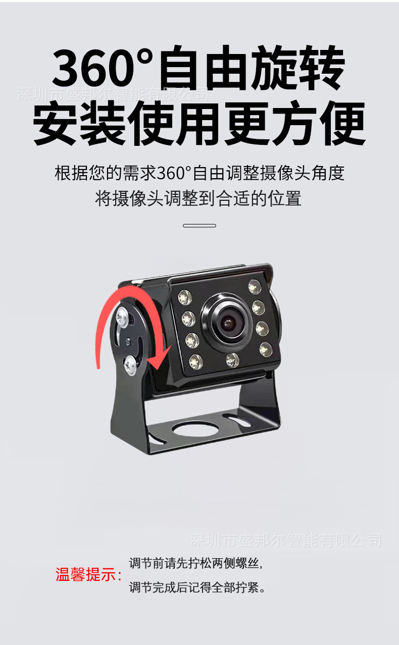 AHD Square Bus Reverse Camera 1080P Infrared Night Vision Metal Shockproof Waterproof Vehicle Monitoring
