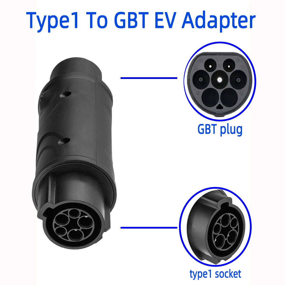 Адаптер для зарядки переменного тока Американский стандарт J1772 Адаптер типа 1 на национальный стандартныйGBT с выключателем питания