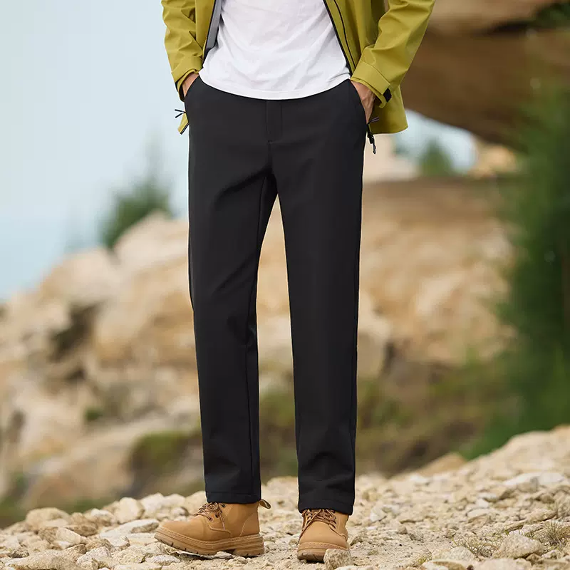 冲锋裤男女秋冬季大码软壳裤耐磨加厚发热裤防水防风透气冲锋裤子