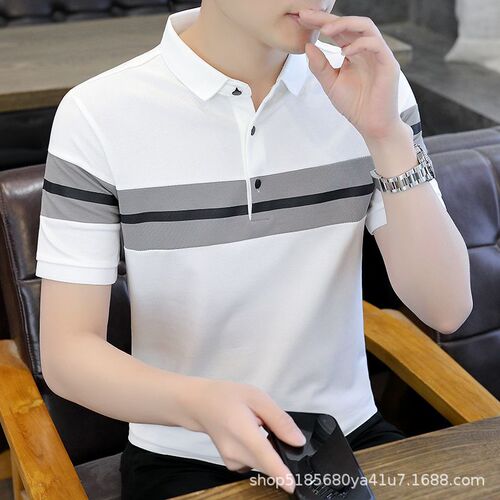 Modal short-sleeved t-shirt men's polo shirt black dirt-resistant ice silk ice feeling clothes fashion brand summer work T-shirt