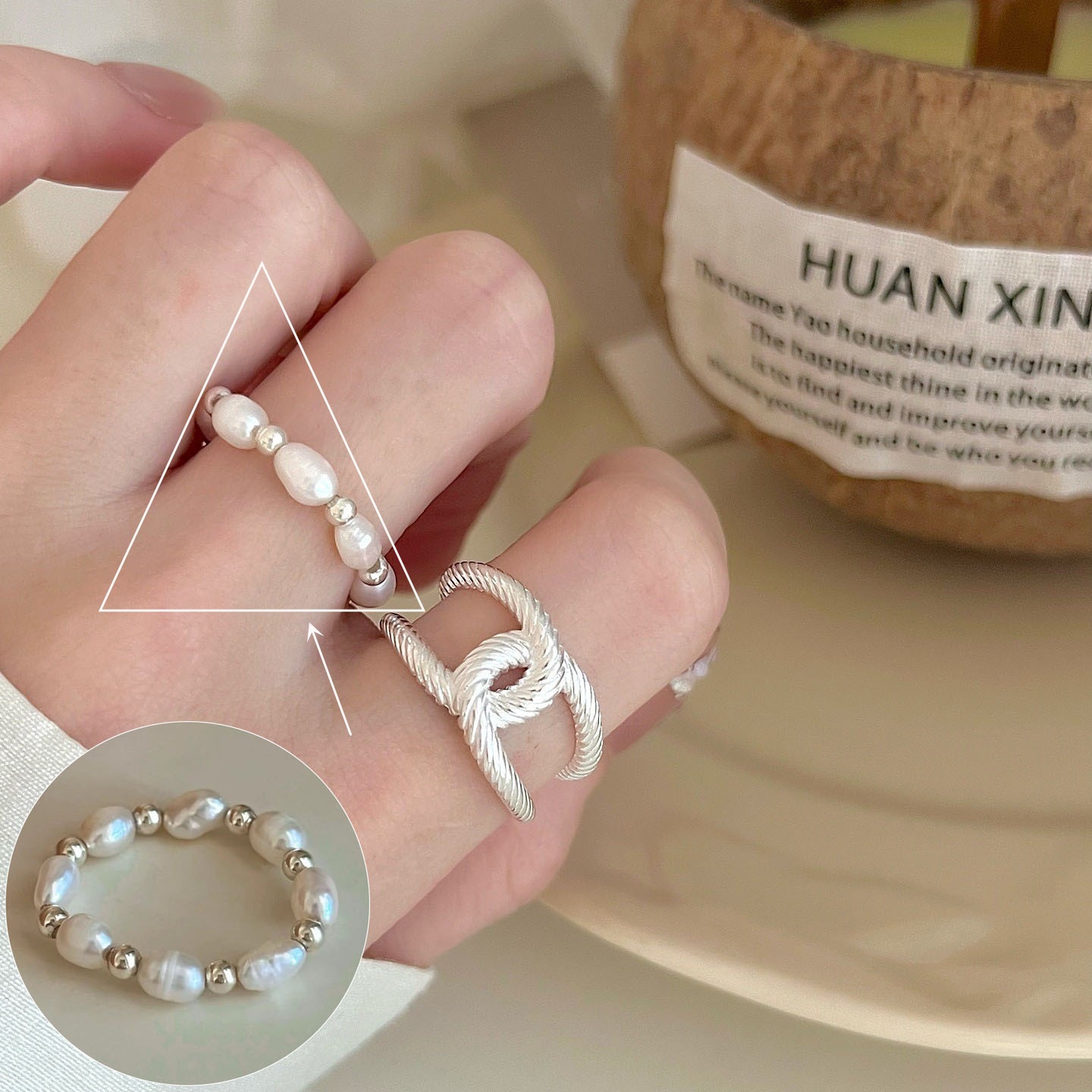 幾何学的な線の交差指輪の女性の冷たい風のシンプルなファッションS925銀メッキの口の指リングins風の指の指輪