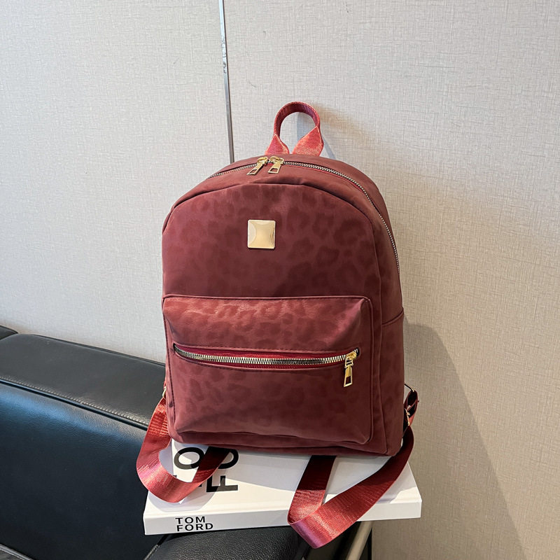 Mochila de moda coreana de otoño nueva mochila de aire extranjero retro de gran capacidad de leopardo mochila escolar de viajes casuales