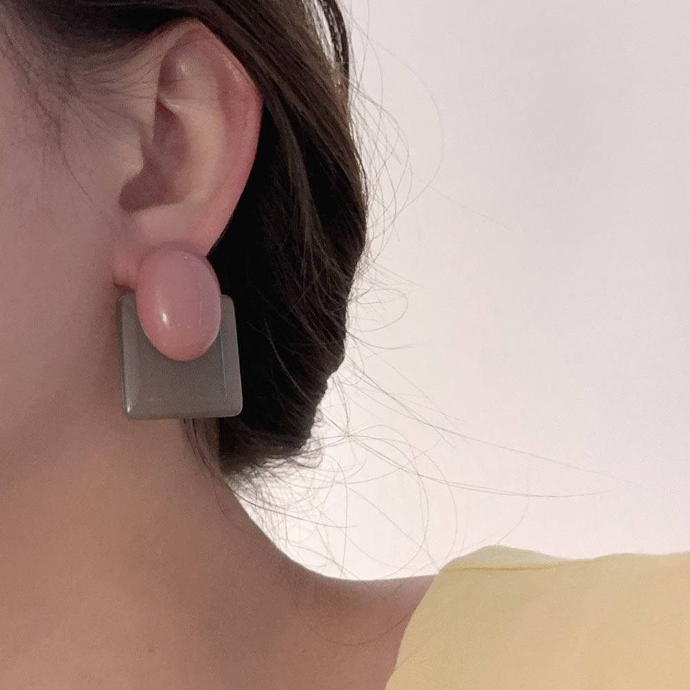 Acrylic Material 1 Pair Retro Vacation Geometric Plating Acrylic Ear Studs