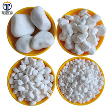 白色机制卵石庭院造景装饰雪花白石子盆栽园林铺面白卵石白球石