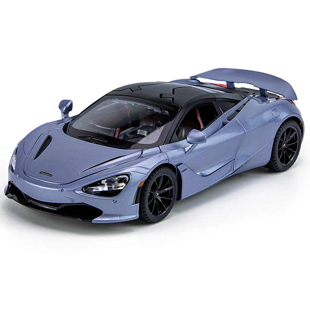 Weili aleación modelo de coche 1:24 McLaren 720s coche deportivo sonido tire de la luz de juguete con música modelo adornos