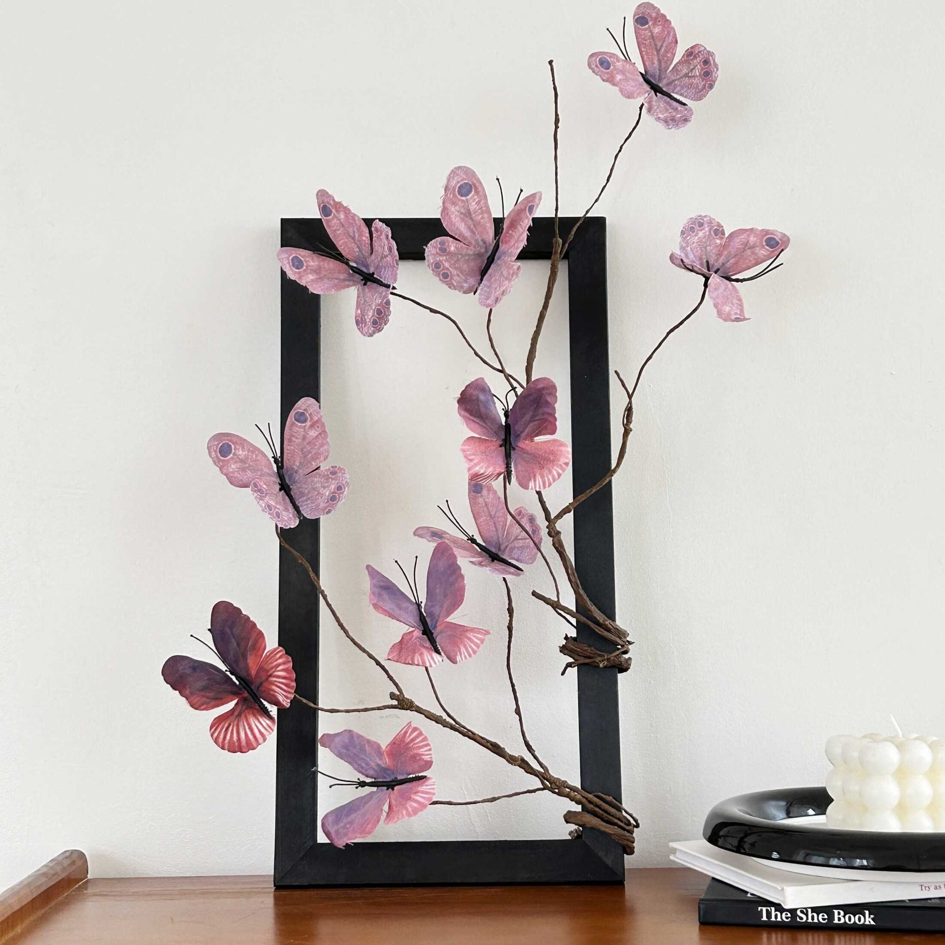 Nuevo estilo chino ramita muerta flor de mariposa decoración de flores falsas sala de estar decoración de escritorio arreglo floral casa de familia cafetería accesorios de decoración suave