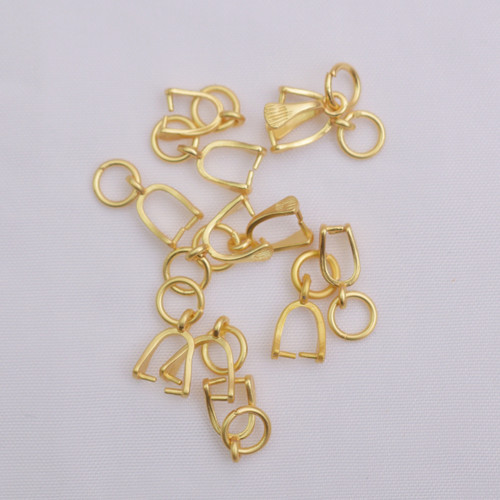 Color-preserving ancient sand gold fortune pendant buckle copper inlaid zircon flower-shaped peace buckle diy necklace jewelry pendant clip buckle