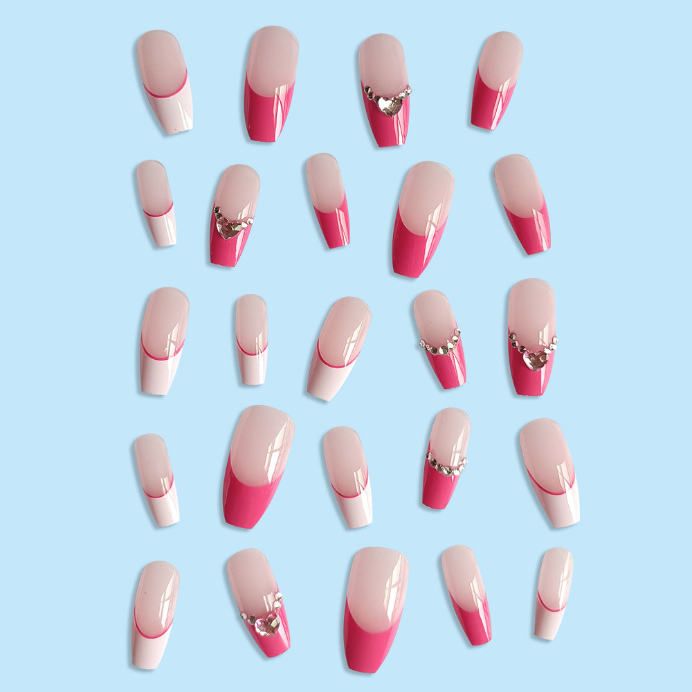 Ventas transfronterizas calientes de diámetro escalera larga usar uñas desnudas francesas parches de uñas blanqueadoras elegante y suave