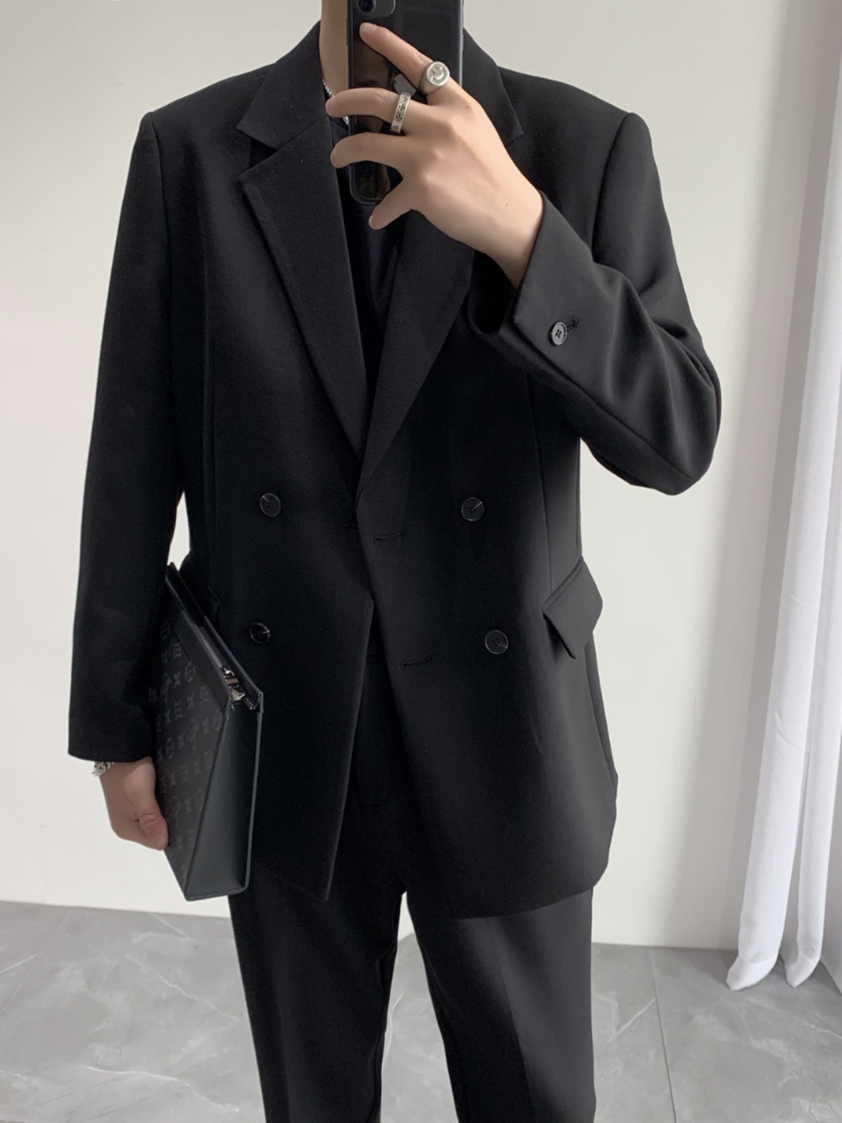 Casual chaqueta de traje de hombre primavera y otoñodk chaqueta de uniforme coreana suelta de moda retro chaqueta de traje único de moda