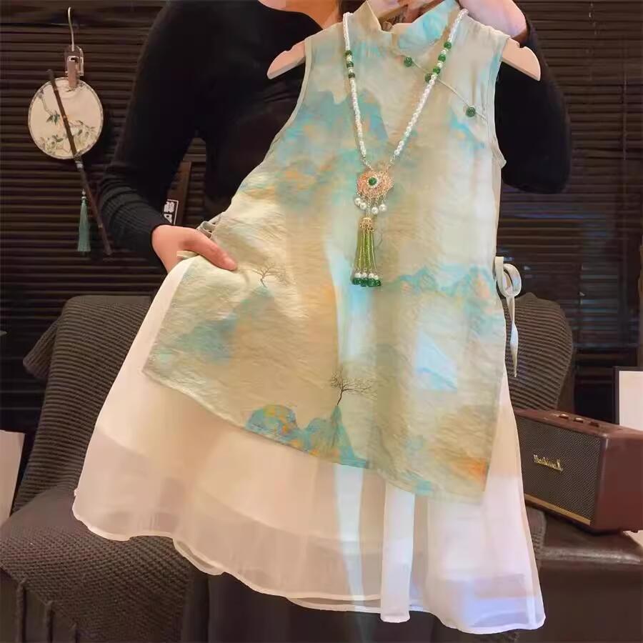 Xianning Seven Hanfu Vestido de niña Nuevo tesoro chino vestido de verano Tang vestido de niño nuevo estilo antiguo ropa infantil Dragon Boat Festival