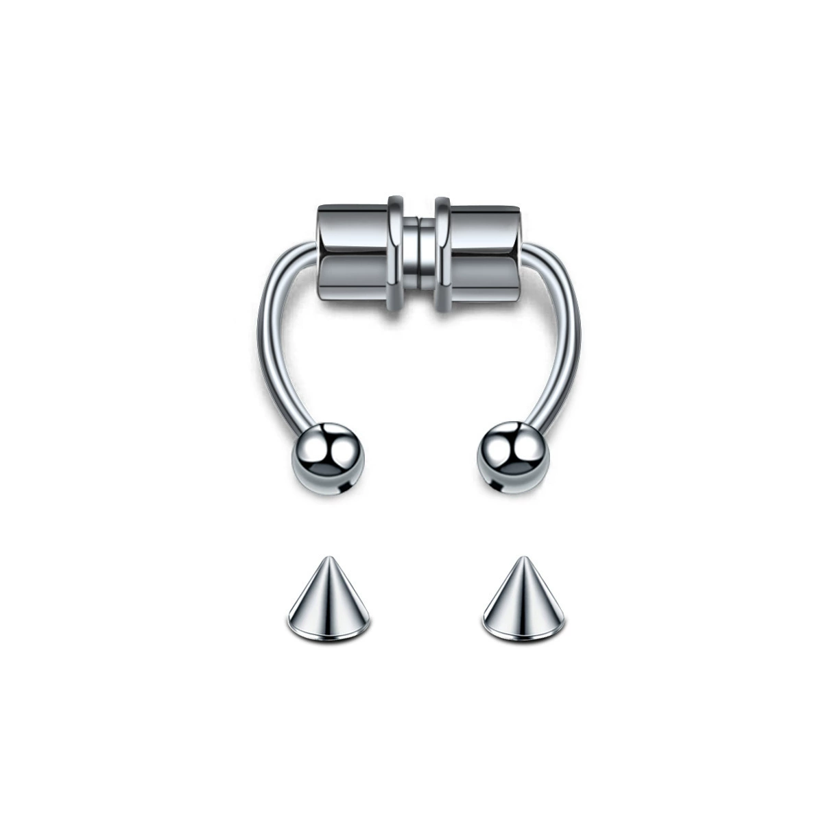 Magnetic Nose Ring Stainless Steel, 10/12 mm, Magnetic Closure, Multiple Colors