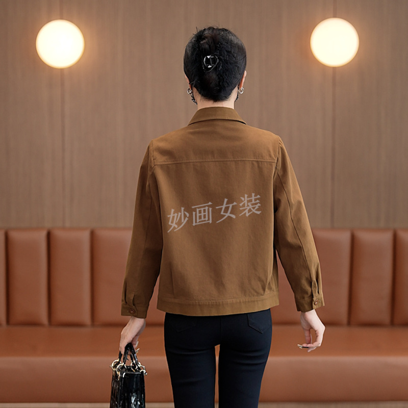 时尚水洗牛仔短外套女2025秋季新款宽松显瘦纯色百搭洋气夹克上衣|undefined