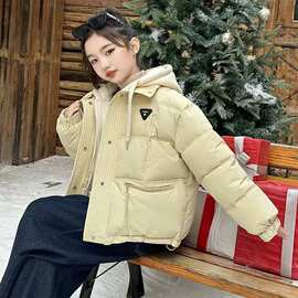 棉服冬装加厚2026女童新款中大童洋气冬季棉衣儿童假两件女童外套