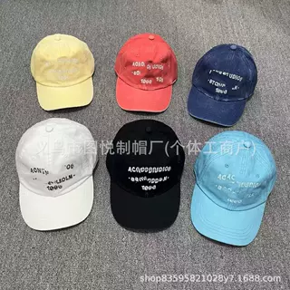 韩版字母棒球帽女潮牌复古休闲百搭大头围宽帽檐鸭舌帽显脸小