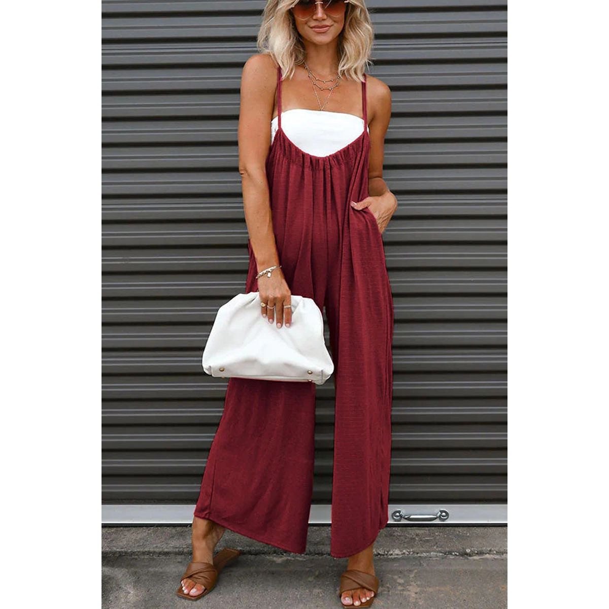 2023 transfronterizo Amazon Correa europea y americana pantalones de pierna ancha casual cómodo estilo de la calle de la moda popular mono