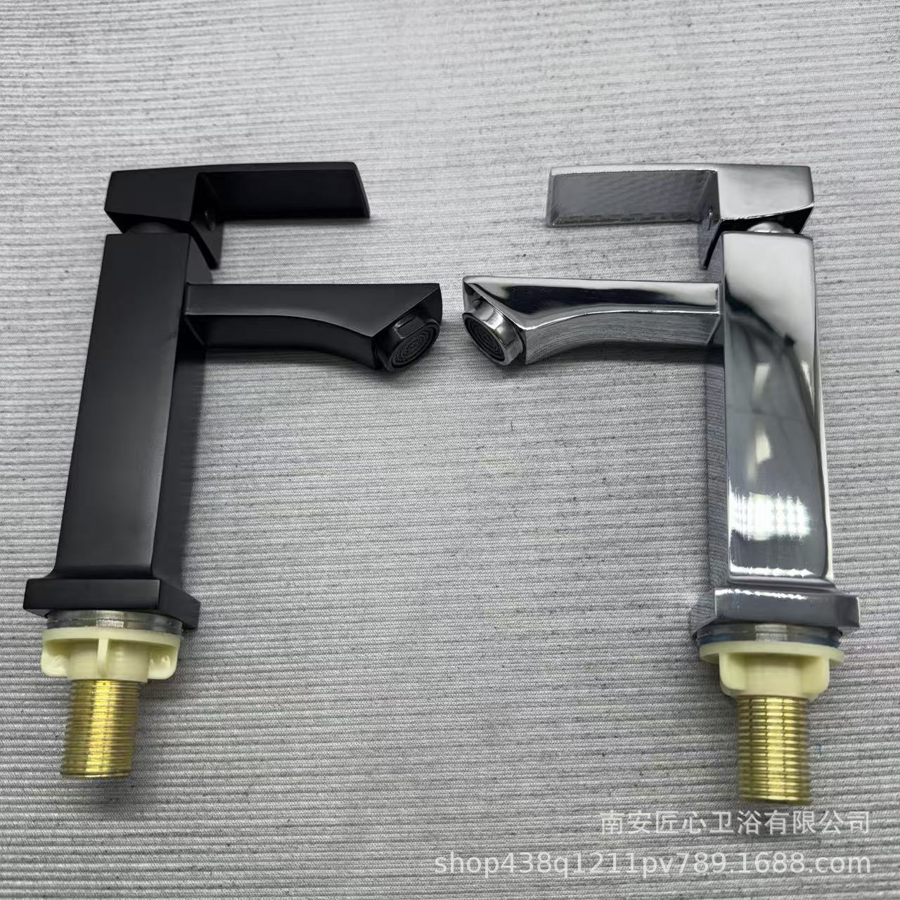Foreign Trade Alloy Square Basin Single Cold Water Faucet Bathroom Cabinet Left and Right Hot Water Square Faucet
