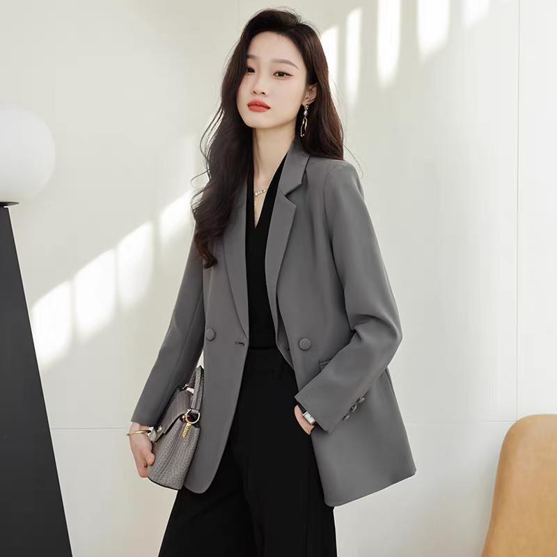 Black Suit Jacket Spring and Autumn 2023 New Chic Casual Back Split Design All-match Korean-style Suit Women Black Suit Jacket Spring and Autumn 2023 New Chic Casual Back Split Design All-match Korean-style Suit Women