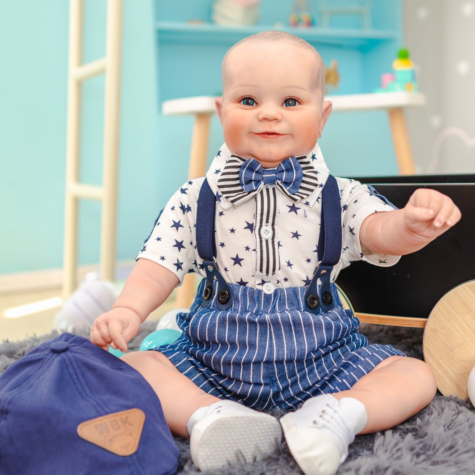 60cm simulación bebé niño muñeca niño Maddie niño Comercio exterior e-commerce suministro mar azul