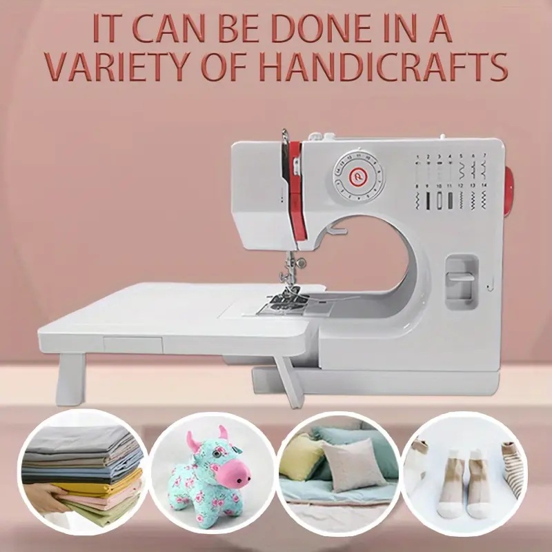 728 máquina de coser doméstica 14 líneas de doble aguja multifuncional portátil para comer grueso cerradura de bordes de clavos de escritorio mini máquina de coser