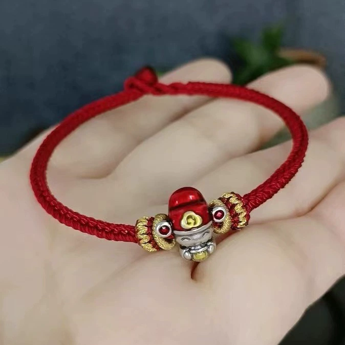 Woven red rope bracelet for men and women, birthday charm, Chinese style