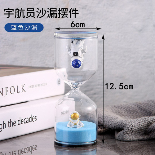 Creative astronaut hourglass timer quicksand ornaments astronaut desktop crafts decoration time hourglass gift