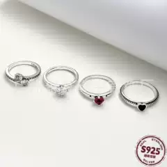 Pandora Ring S925 Sterling Silver Eternal Heart Ring for Women Minimalist Light Luxury Niche Design Anniversary Gift