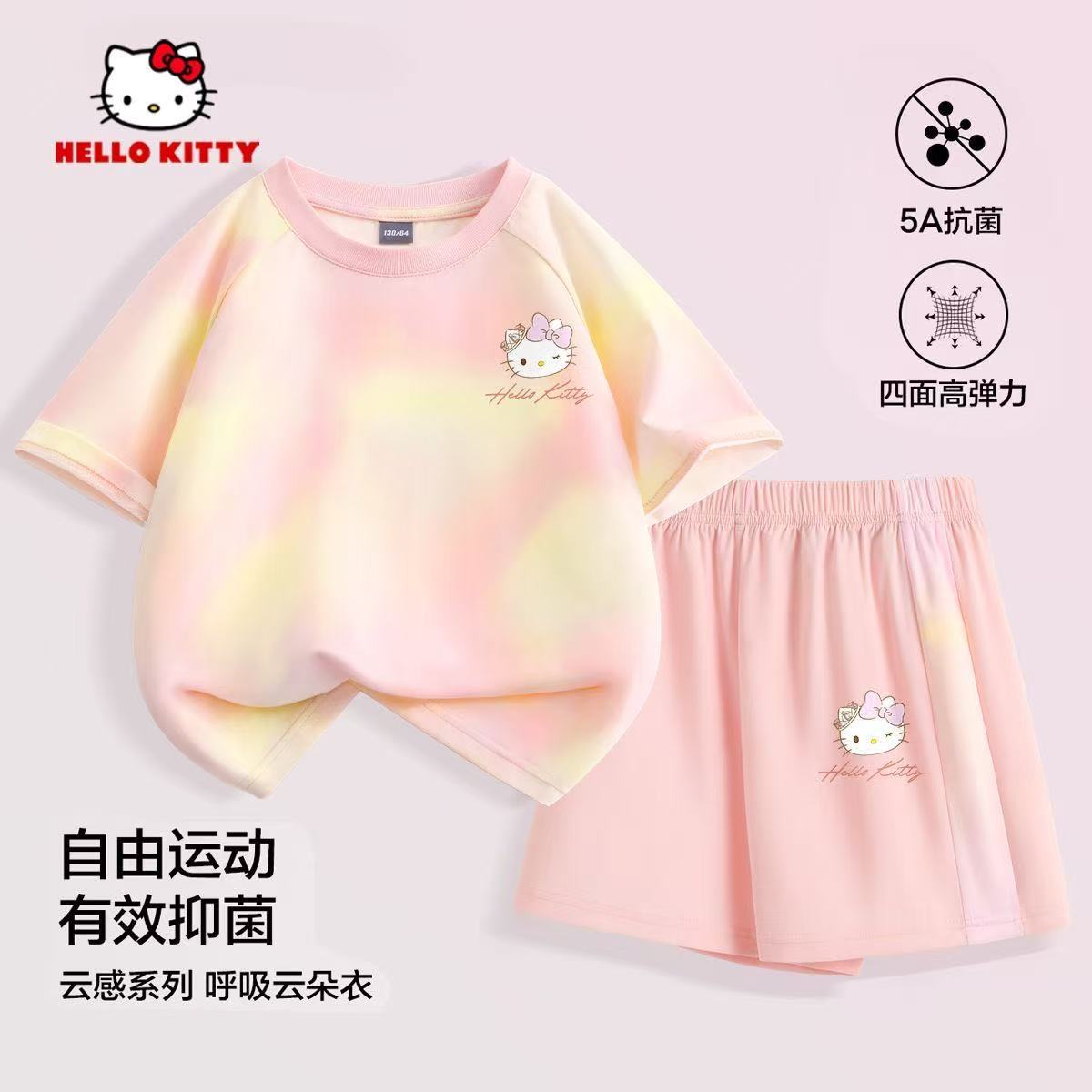 【5A抗菌速干冰丝】夏季儿童冰丝运动套装男女孩凉感速干卡通套装