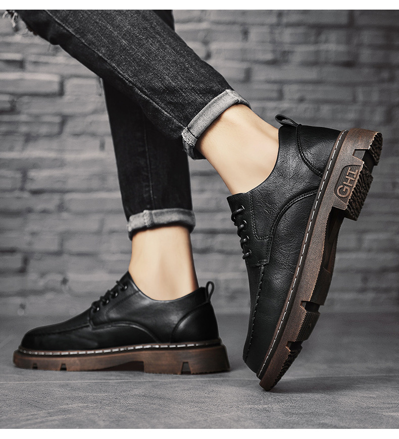 2024 new leather men, vintage style, polished work clothes, business formal, casual, young people, board shoes for men_voghion.com
