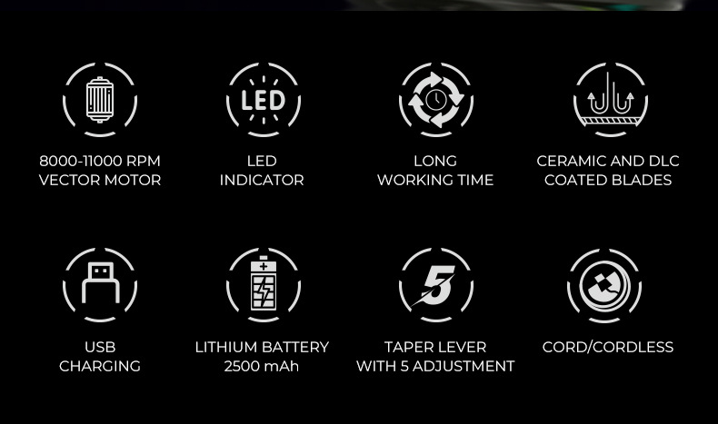 Professional Electric Hair Clipper With Digital Display Speed_voghion.com