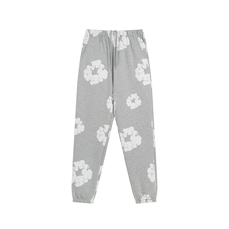 American High Street tridimensional espuma algodón impreso bordado Estilo Vintage hip hop hombres y mujeres micro cuerno pantalones de chándal