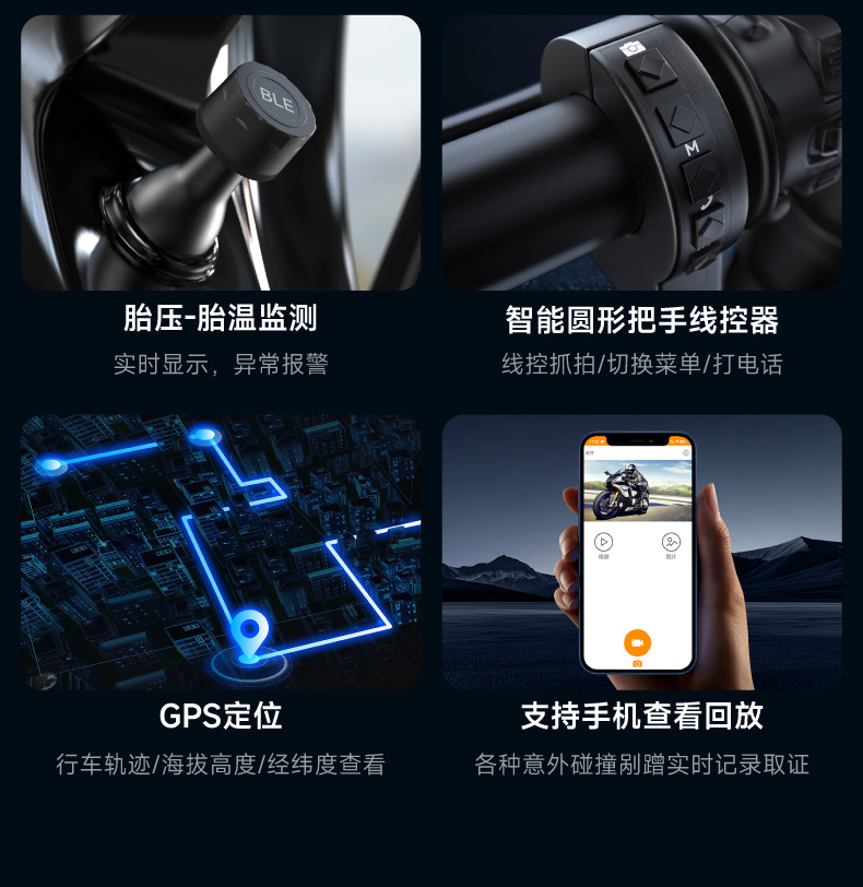 Jiuyin Motorcycle Smart Car Navigation Device Motorcycle Driving Recorder All-In-One Machine