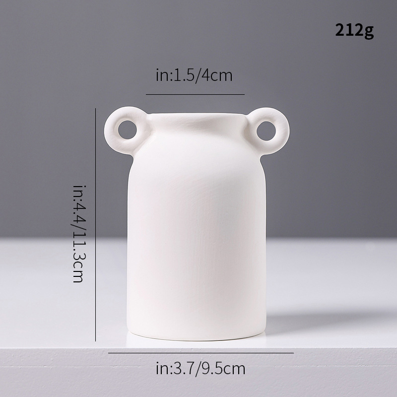 特別価格の白い素焼き陶器の小さな花瓶、ミニクリエイティブでシンプルなリビングルームの卓上ドライフラワー、フラワーアレンジメントの装飾品